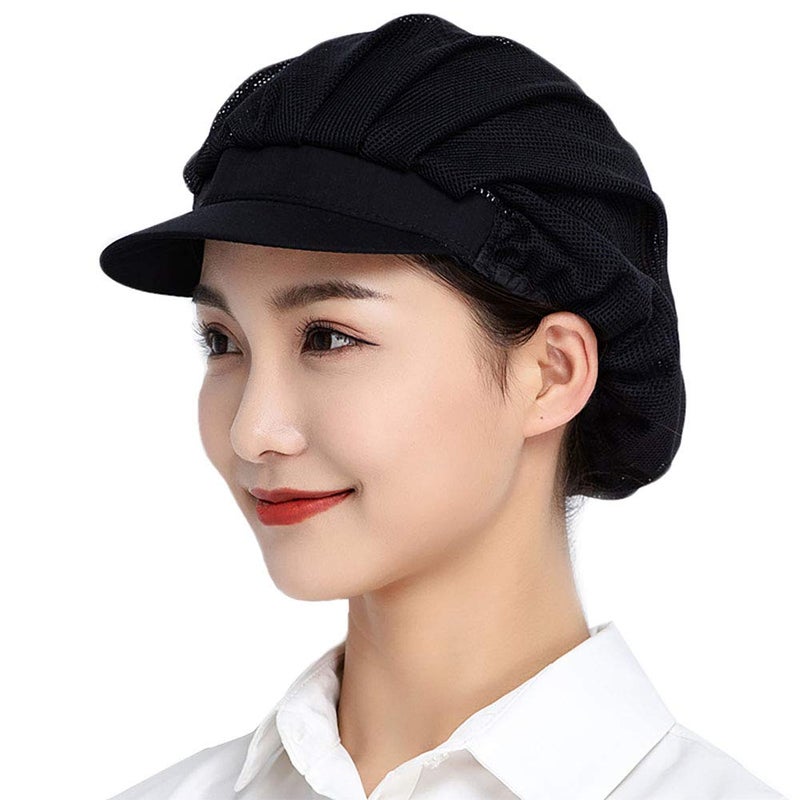 Jaspfct 1pc Chef Hat Food Service Kitchen Catering Work Caps in Black HT003B1 - Image 1